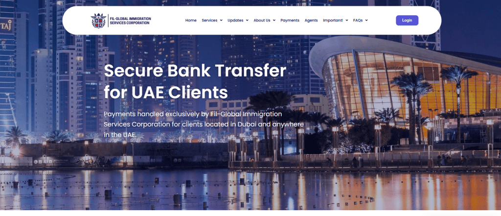 Secure Bank Transfer for UAE Clients - Fil-Global Immigration Services ...